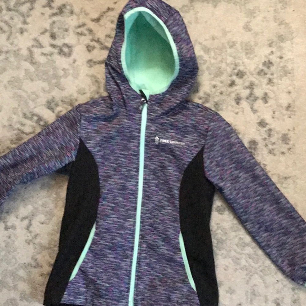 Free Country Kids Girls Steel Chroma Softshell Hooded Jacket Size XL (10/12)